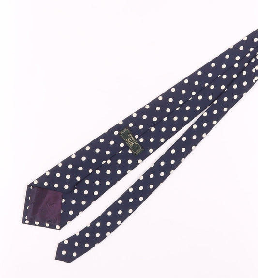 Jonelle Silk Polka Dot Tie - Men's Blue