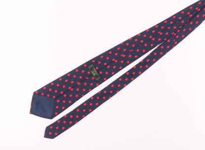 Jonelle Men's Blue Polka Dot Silk Tie One Size