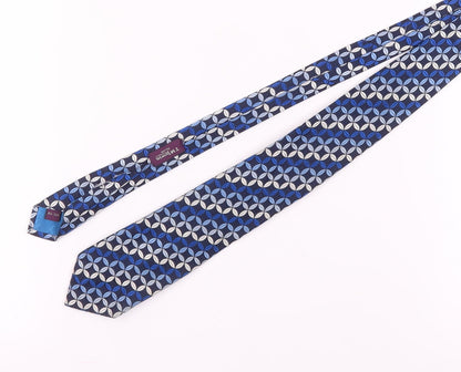 T.M. Lewin Men's Blue Silk Geometric Tie
