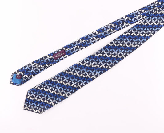 T.M. Lewin Men's Blue Silk Geometric Tie