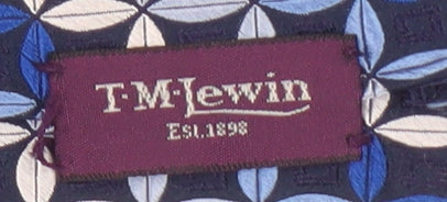 T.M. Lewin Men's Blue Silk Geometric Tie