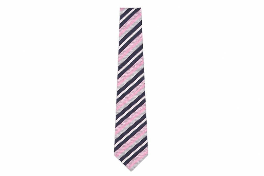 Mens Daniel Hechter Pink Striped 100% Silk  Tie