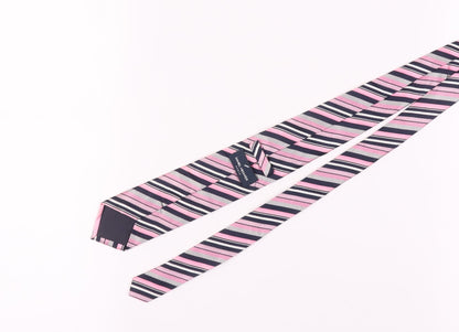 Mens Daniel Hechter Pink Striped 100% Silk  Tie