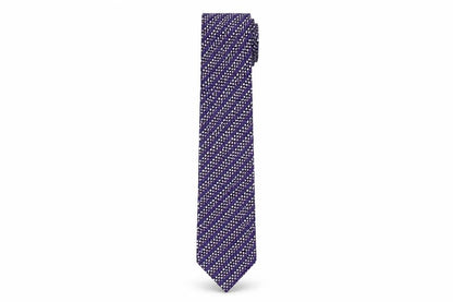Mens TM Lewin Purple Polka Dot 100% Silk  Tie