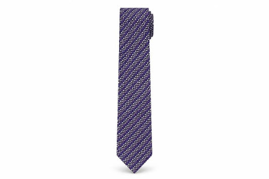 Mens TM Lewin Purple Polka Dot 100% Silk  Tie