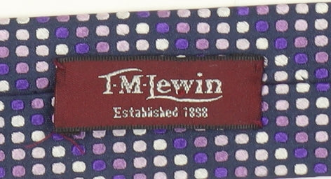 TM Lewin Men's Purple Silk Polka Dot Tie