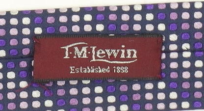 TM Lewin Men's Purple Silk Polka Dot Tie