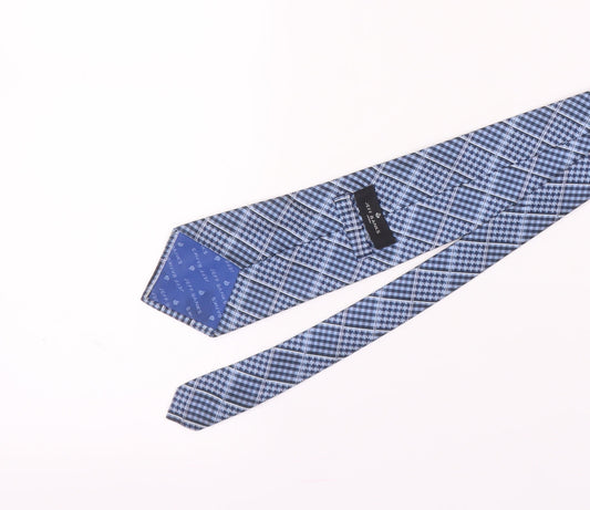Jeff Banks Silk Blue Checked Men's Tie