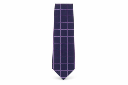 Jacques Ester Men's Navy Check Tie