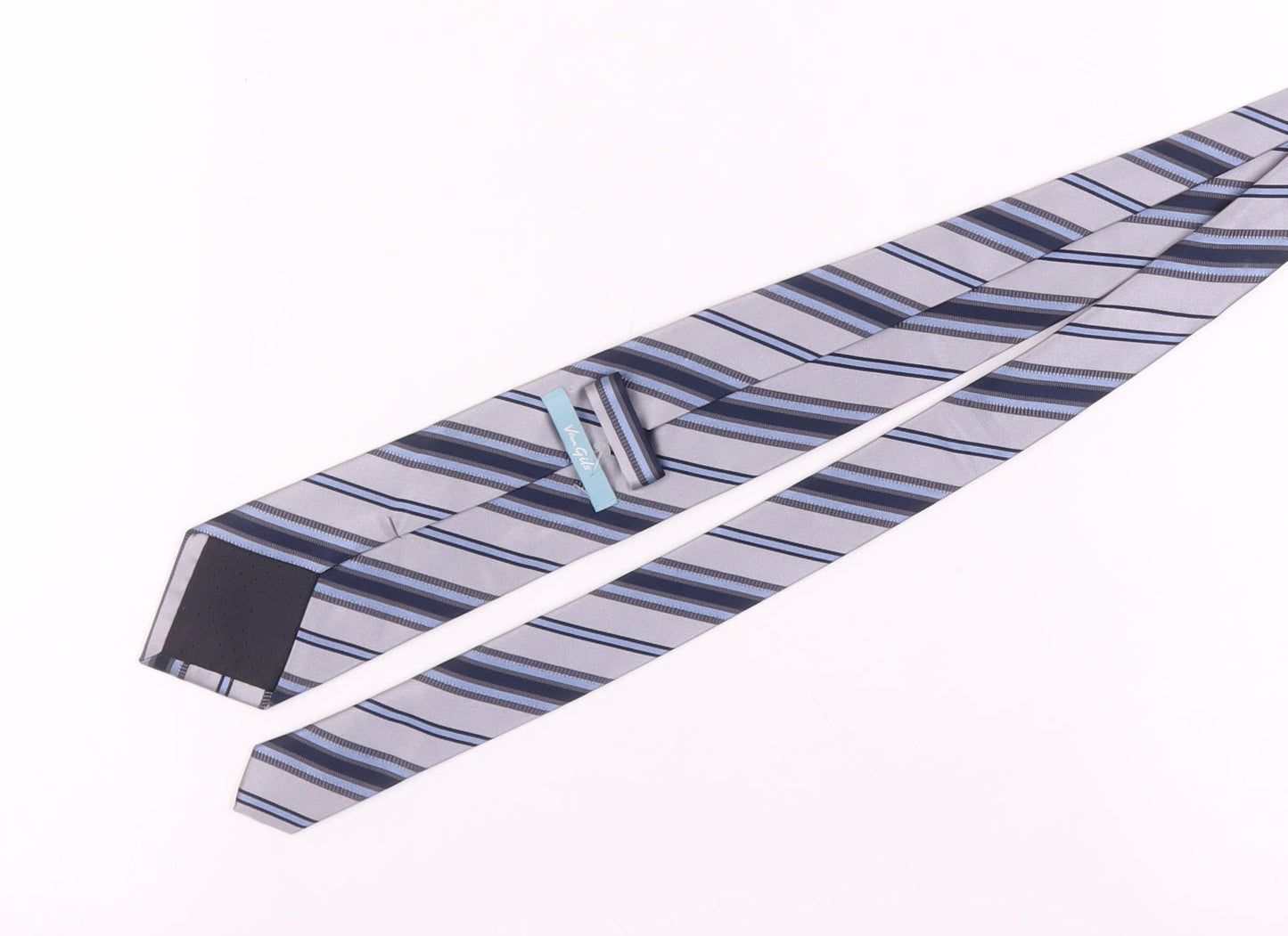 Van Gils Men's Grey Striped Silk Tie