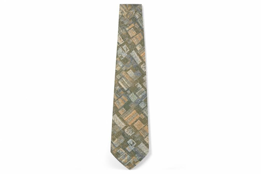 Mens Greenwoods Multicoloured Geometric 100% Polyester  Tie