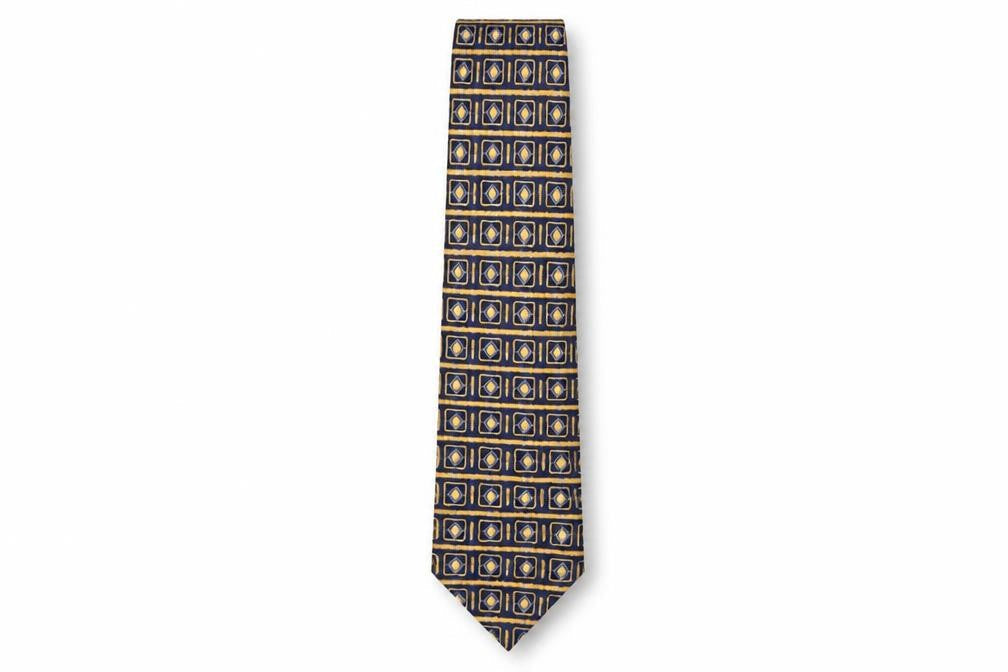 Mens Pierre Cardin Blue Geometric 100% Silk  Tie
