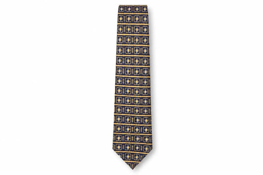 Mens Pierre Cardin Blue Geometric 100% Silk  Tie