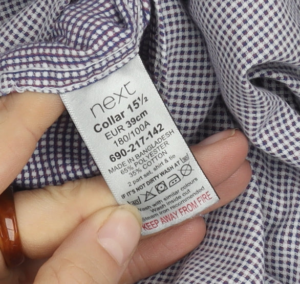 Next Men's Multicolour Slim Fit Check Shirt Size 15.5