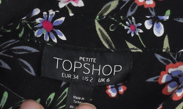 Womens UK Size 6 Topshop Black  Blouse
