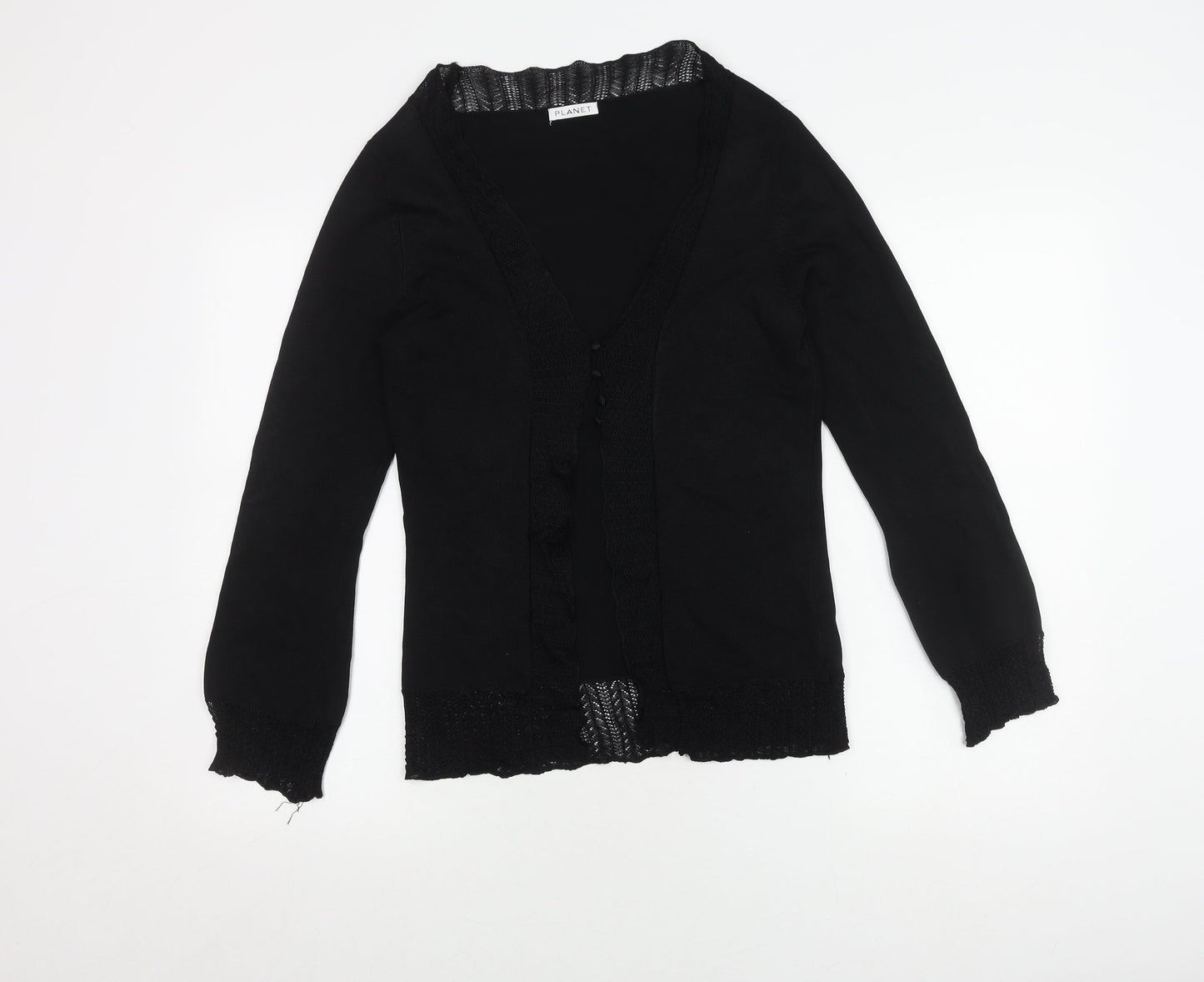 Womens UK Size XS Planet Black Cardigan Jumper