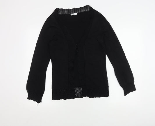 Womens UK Size XS Planet Black Cardigan Jumper