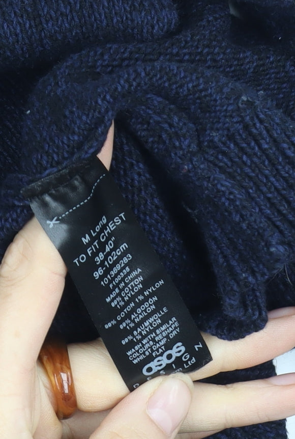 ASOS DESIGN Men's Black M Full Zip Cotton Jumper