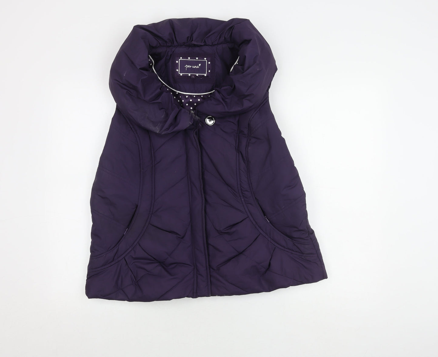Per Una Women's Purple Puffer Waistcoat L