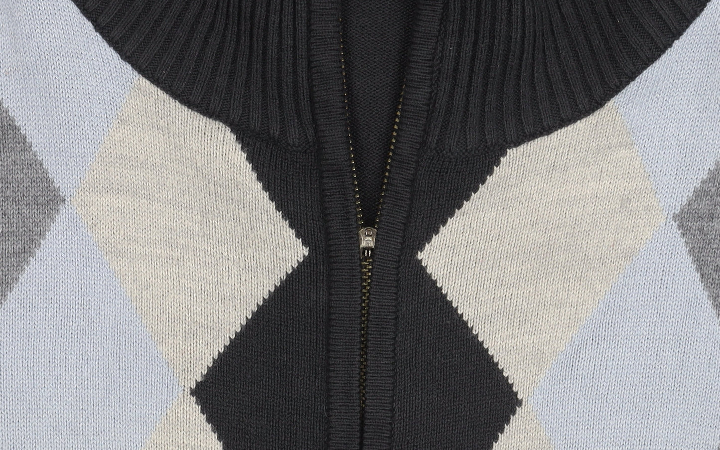 Next Men's Medium Black Argyle Full Zip Jumper