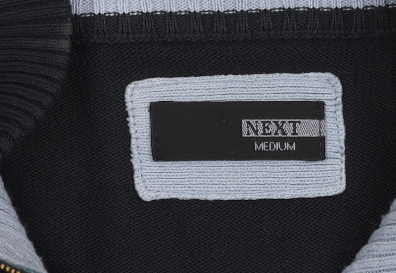 Next Men's Medium Black Argyle Full Zip Jumper