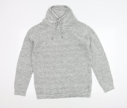 Firetrap Men's Grey Chunky High Neck Pullover Jumper L