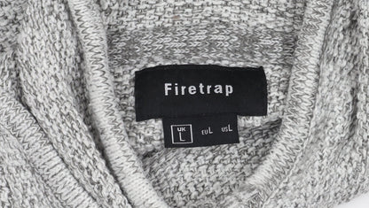 Firetrap Men's Grey Chunky High Neck Pullover Jumper L