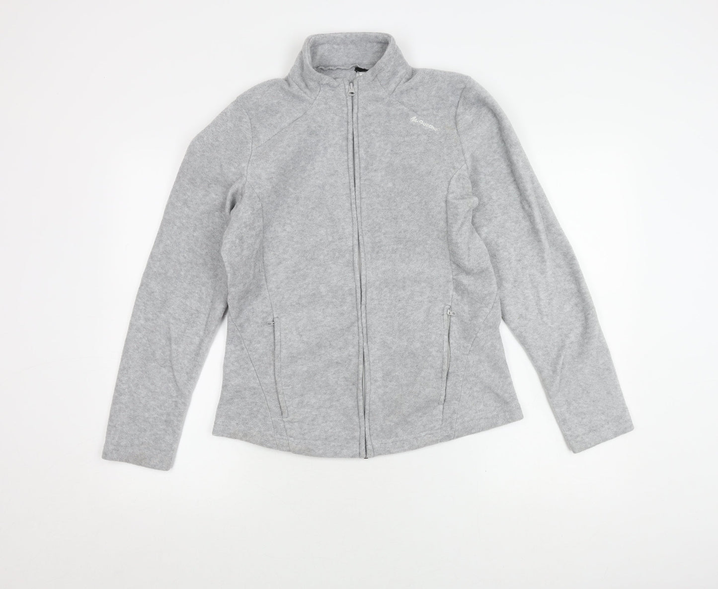Decathlon Women's Grey Fleece Jacket L Full Zip Casual