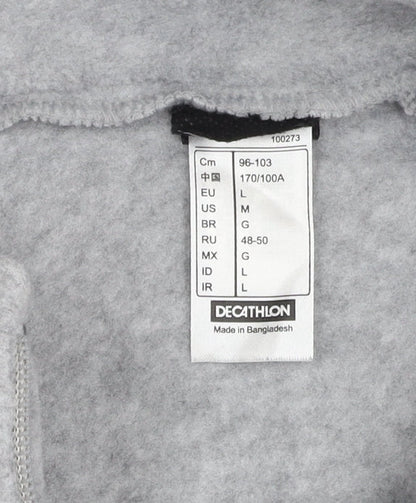 Decathlon Women's Grey Fleece Jacket L Full Zip Casual