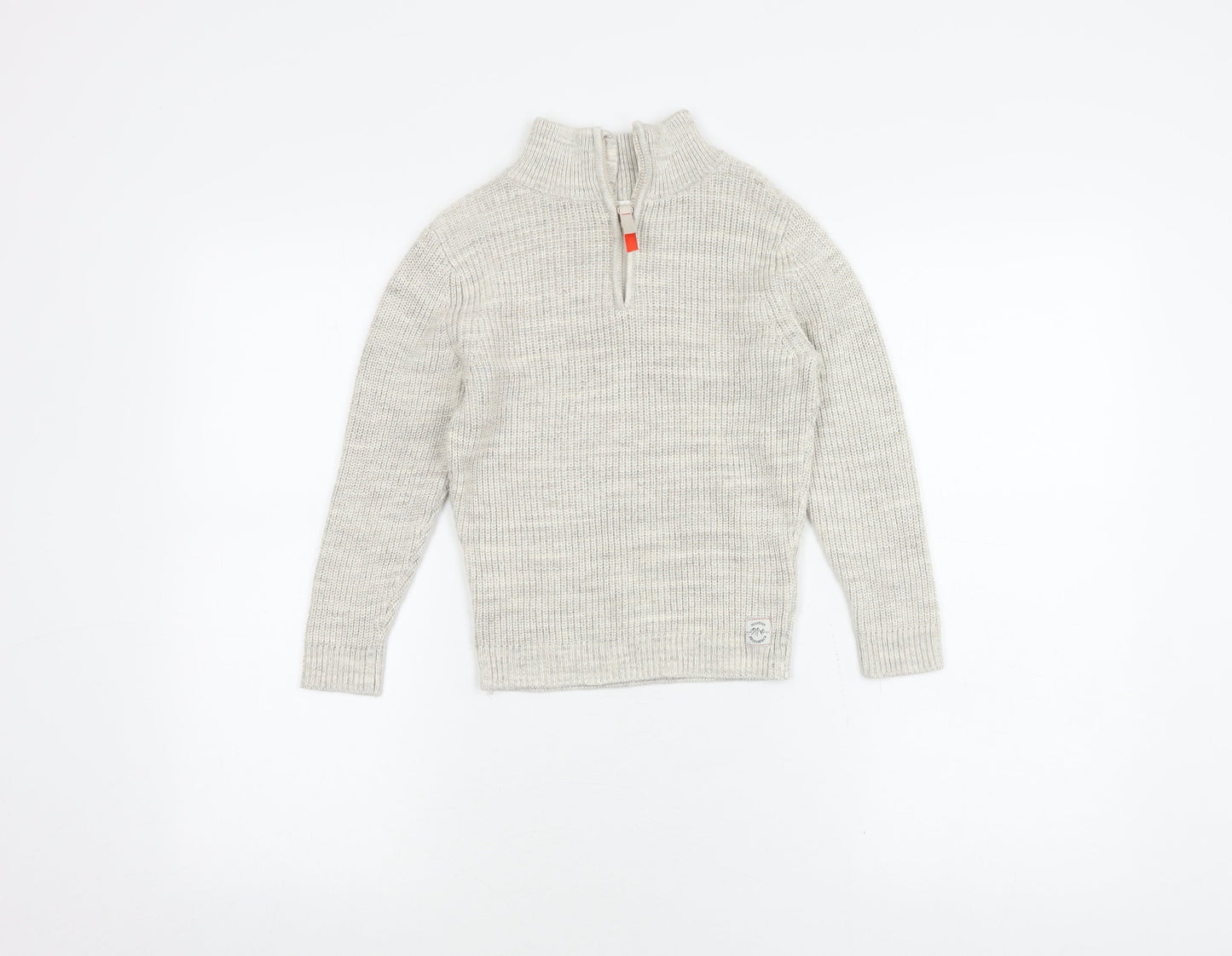 H&M Boys Beige Cotton High Neck Pullover Jumper 4-6 Years