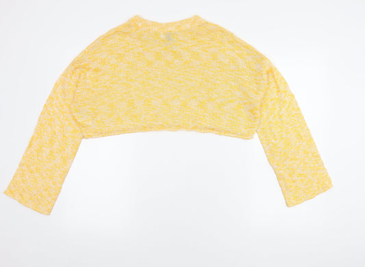 Womens UK Size M H&M Yellow Shrug Jumper