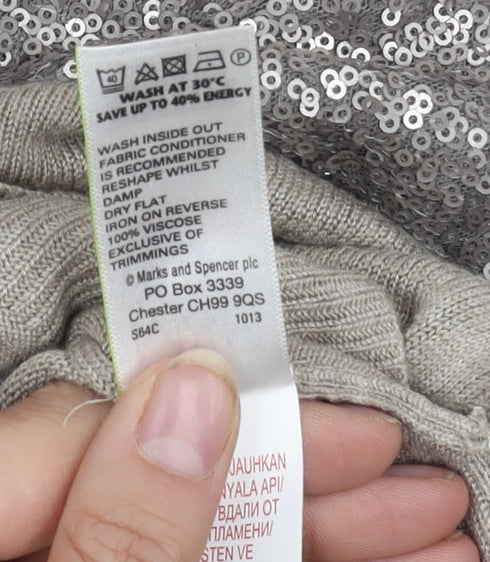 Womens UK Size 14 Marks and Spencer Gold Pullover Jumper