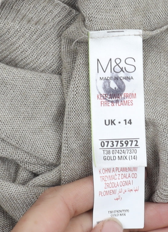 Womens UK Size 14 Marks and Spencer Gold Pullover Jumper