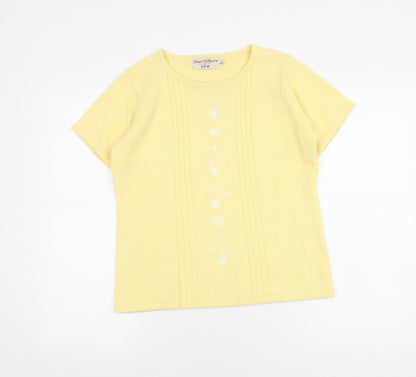 Womens UK Size 10/12 Honor Millburn at EWM Yellow Basic T-Shirt