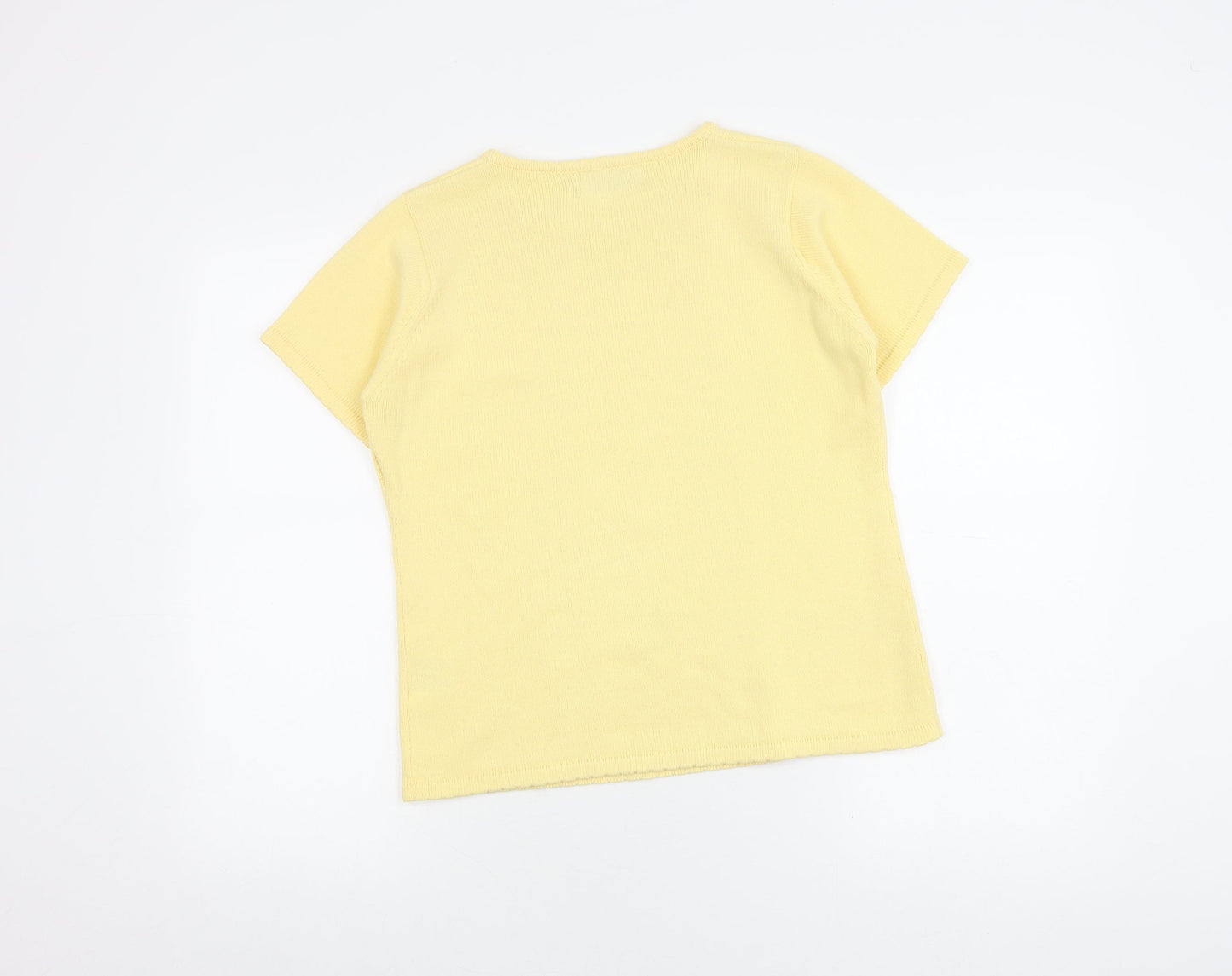 Womens UK Size 10/12 Honor Millburn at EWM Yellow Basic T-Shirt