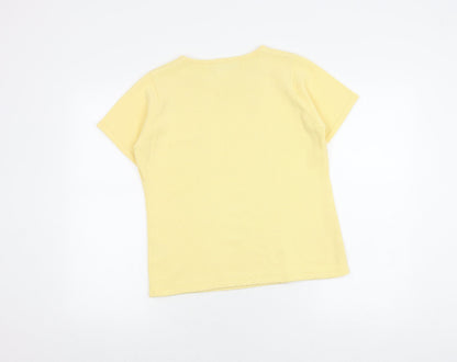 Womens UK Size 10/12 Honor Millburn at EWM Yellow Basic T-Shirt
