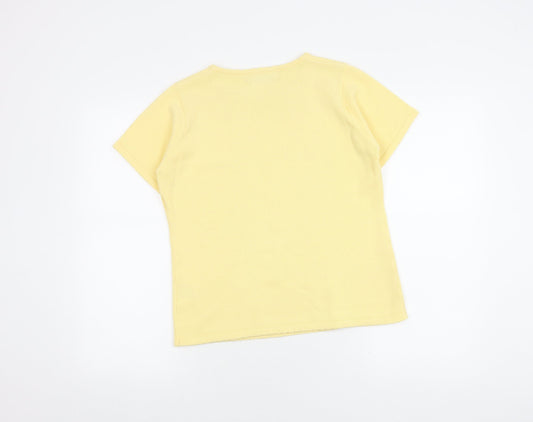 Womens UK Size 10/12 Honor Millburn at EWM Yellow Basic T-Shirt