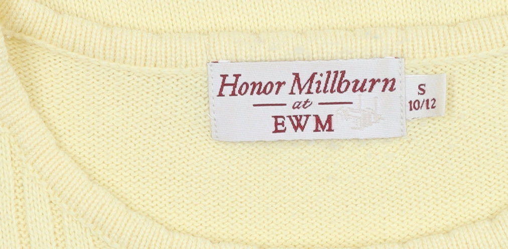 Womens UK Size 10/12 Honor Millburn at EWM Yellow Basic T-Shirt
