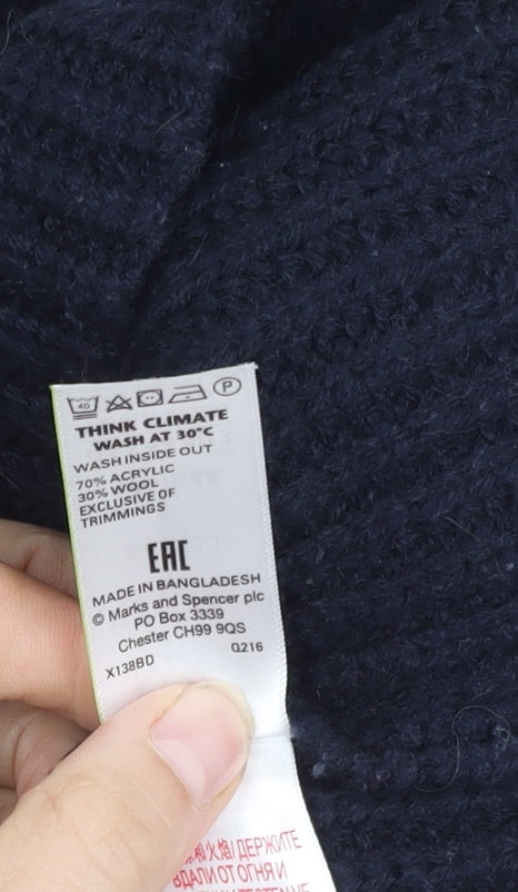 Womens UK Size S Marks and Spencer Blue Pullover Jumper