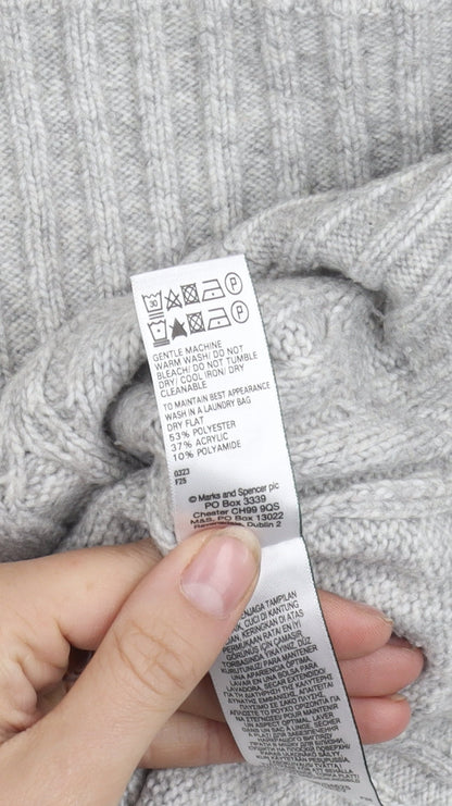 Womens UK Size S Marks and Spencer Grey Pullover Jumper