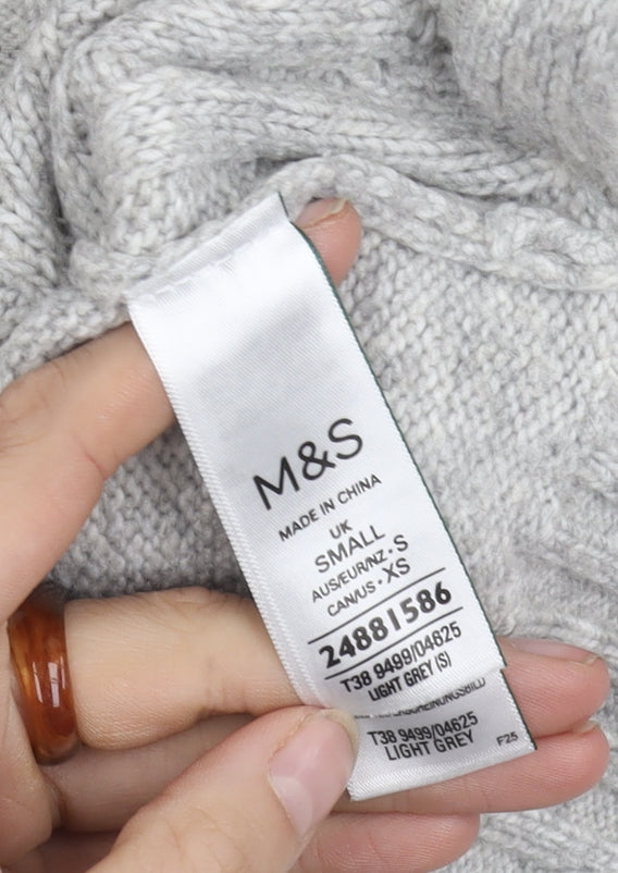 Womens UK Size S Marks and Spencer Grey Pullover Jumper