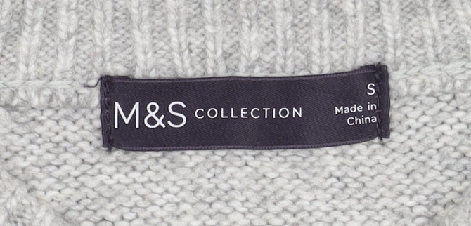 Womens UK Size S Marks and Spencer Grey Pullover Jumper