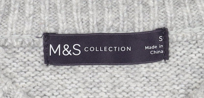 Womens UK Size S Marks and Spencer Grey Pullover Jumper
