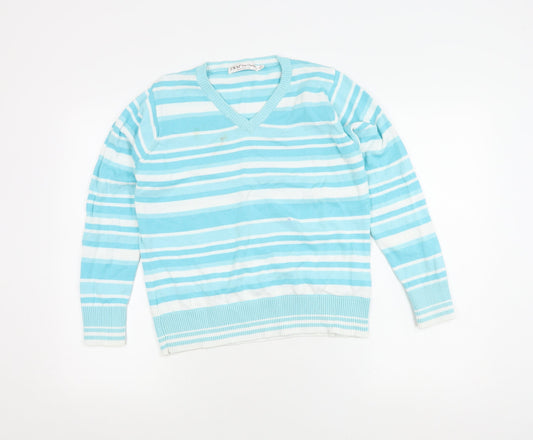 Womens UK Size M EWM Pure Classics Blue Pullover Jumper