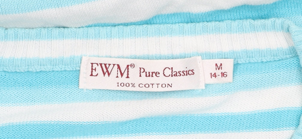 Womens UK Size M EWM Pure Classics Blue Pullover Jumper