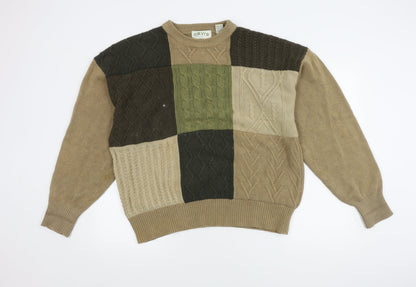 Orvis Men's Beige Cable-Knit Pullover XL