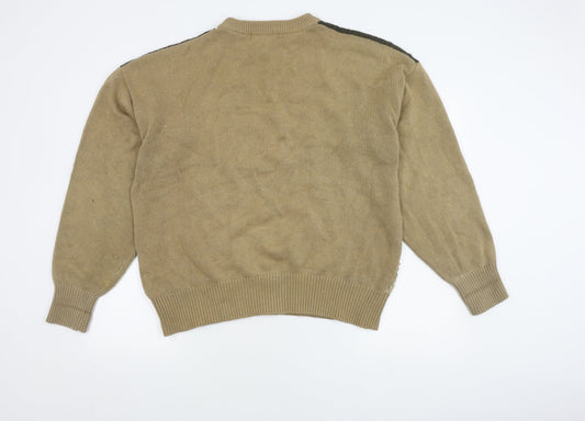 Orvis Men's Beige Cable-Knit Pullover XL