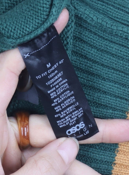 ASOS Men's Green M Cardigan with Logo Accents