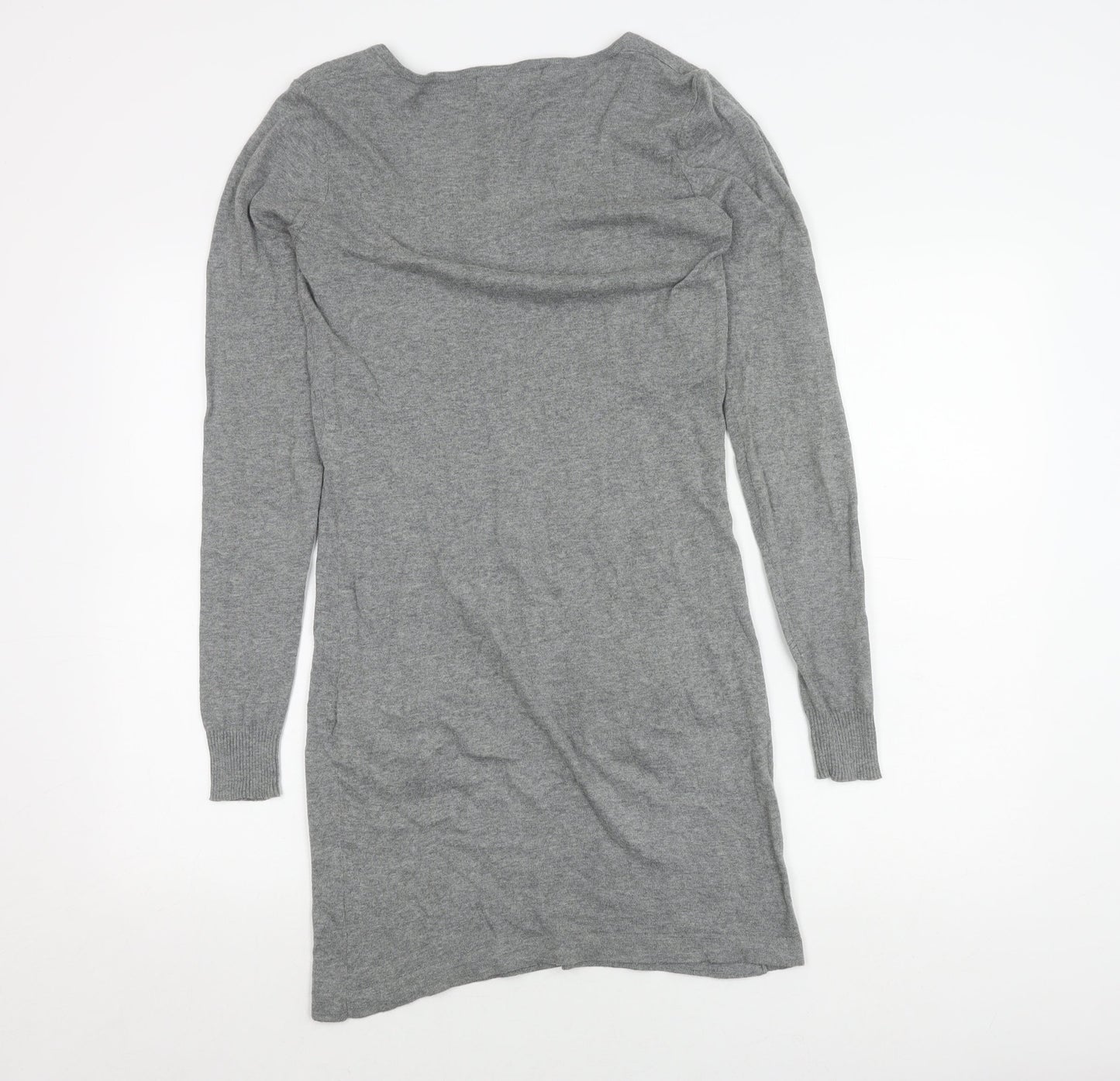 Next Women's Grey Jumper Dress Size 8 with Embroidery