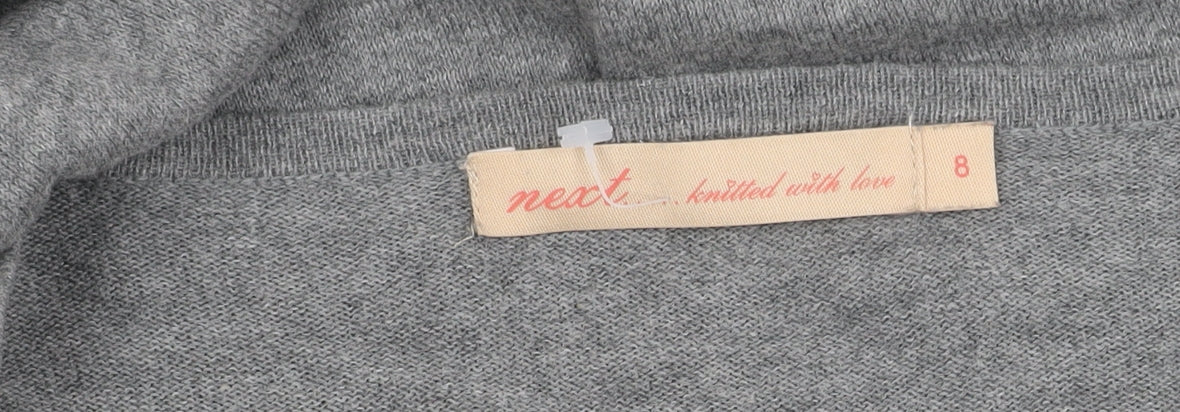 Next Women's Grey Jumper Dress Size 8 with Embroidery